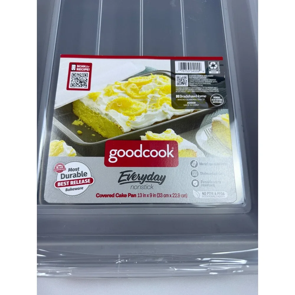 GoodCook Everyday Nonstick Cake Pan Set of 2 13x9 Gray NEW Covered‎ Bakeware